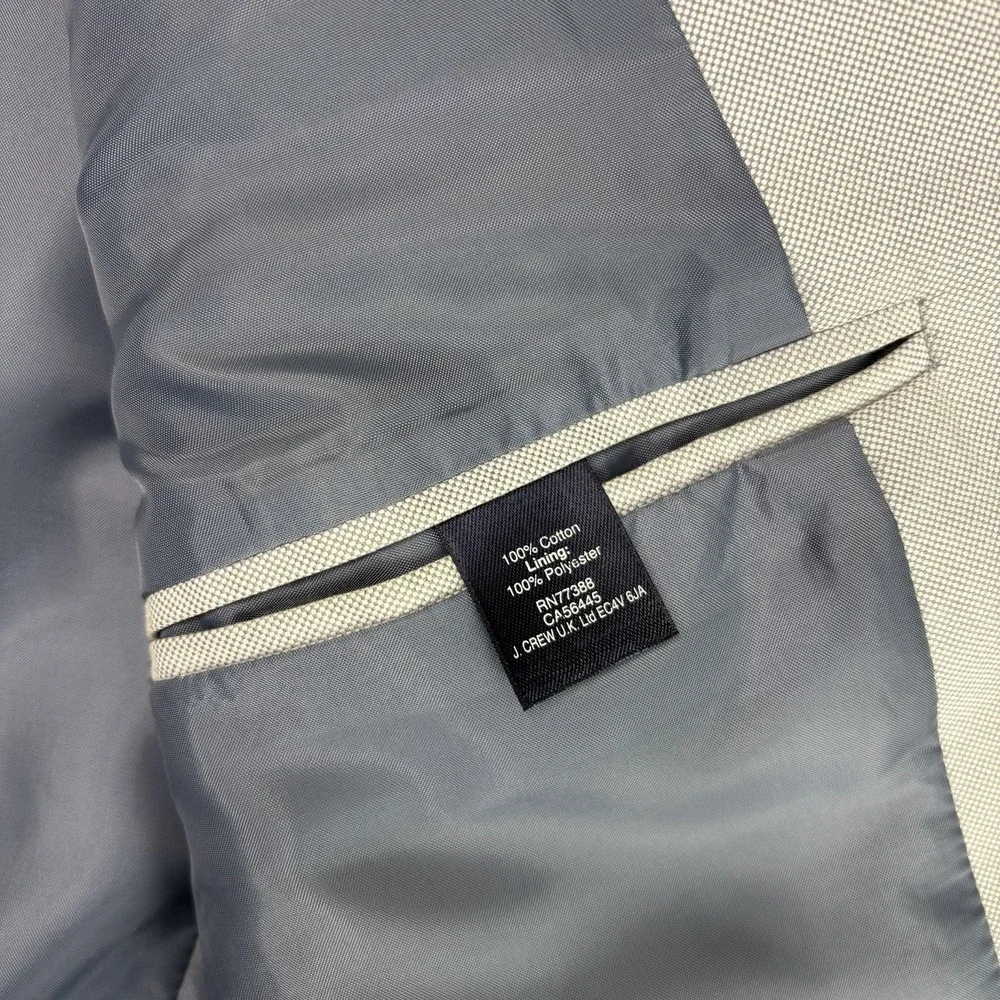 J. Crew Thompson Nailhead Gray Cotton Suit Mens 36S 31x30